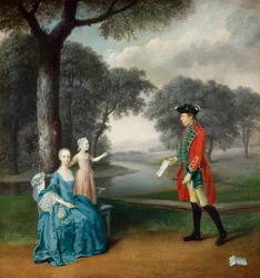 Francis Vincent, seine Frau Mercy und Tochter Ann, von Weddington Hall, Warwickshire, 1763